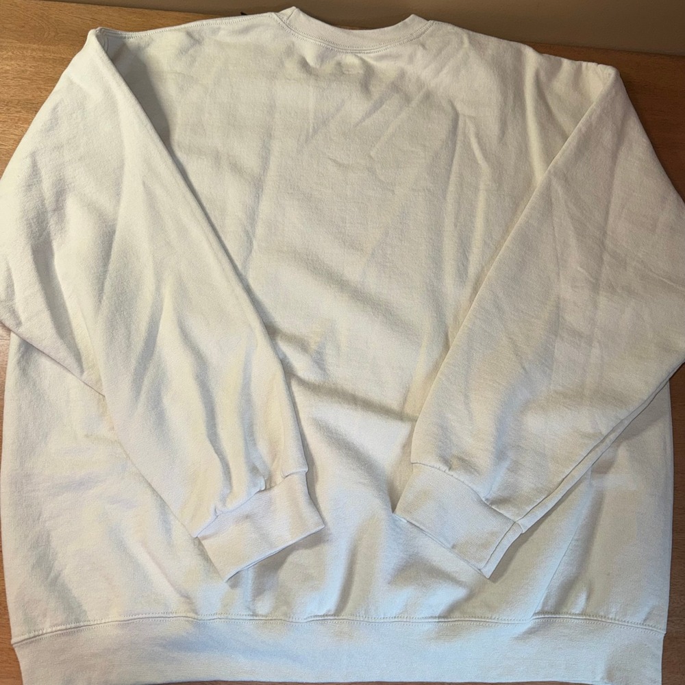 Athletic Works Mens 2XL Cream Fleece Crewneck Sweatshirt RN 52469 R25 Off White